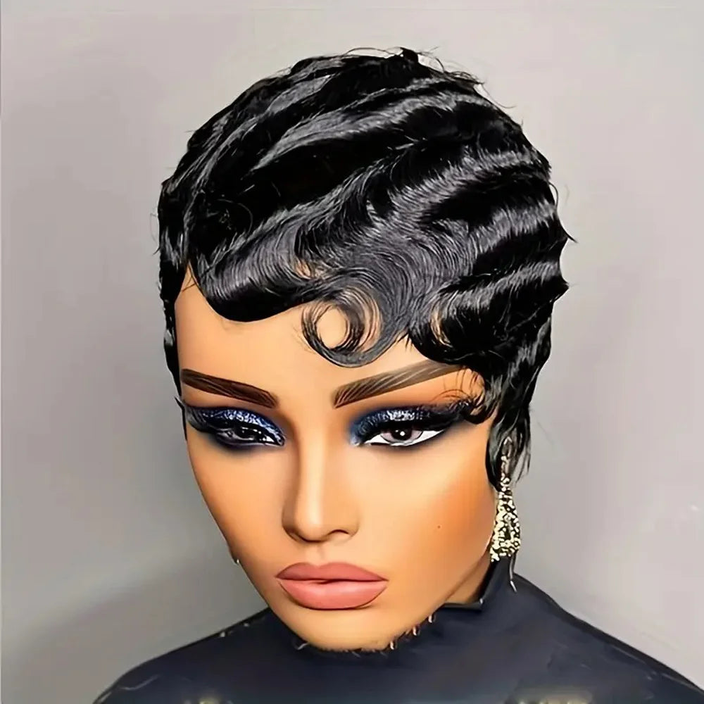 Short Finger Wave Wig for Women
