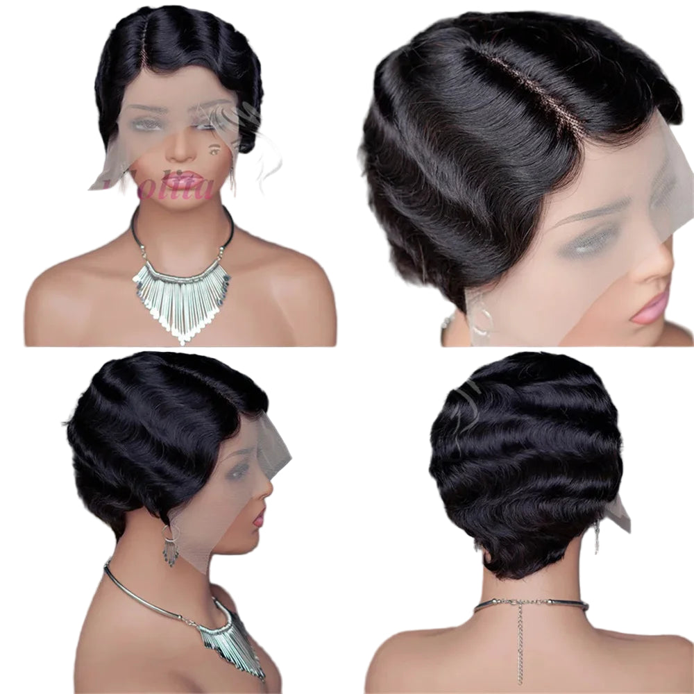 Short Finger Wave Bob Wig