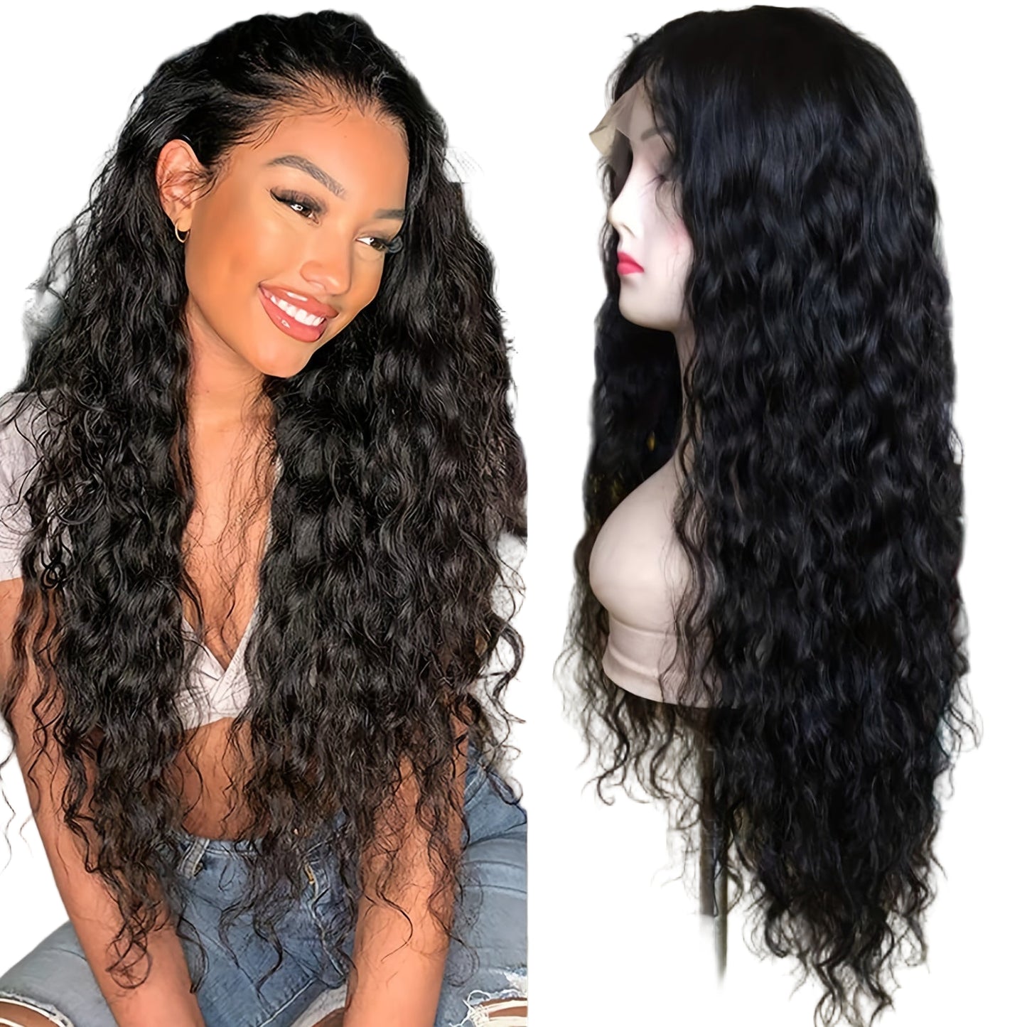Long Black Loose Curly Synthetic Wig