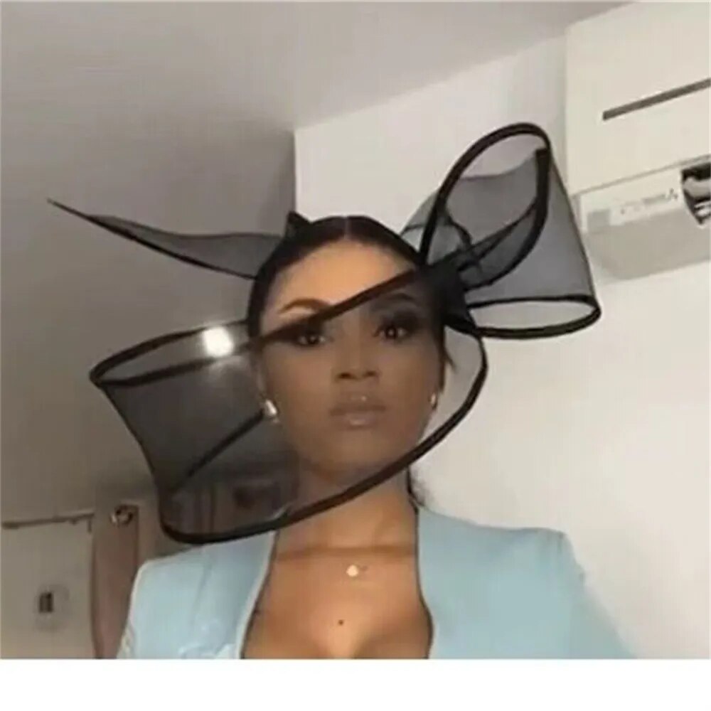 Lenis Black Fascinator Wedding Pillbox Hat Hair Clip Church Ladies Party Headpiece Fashion Headwear