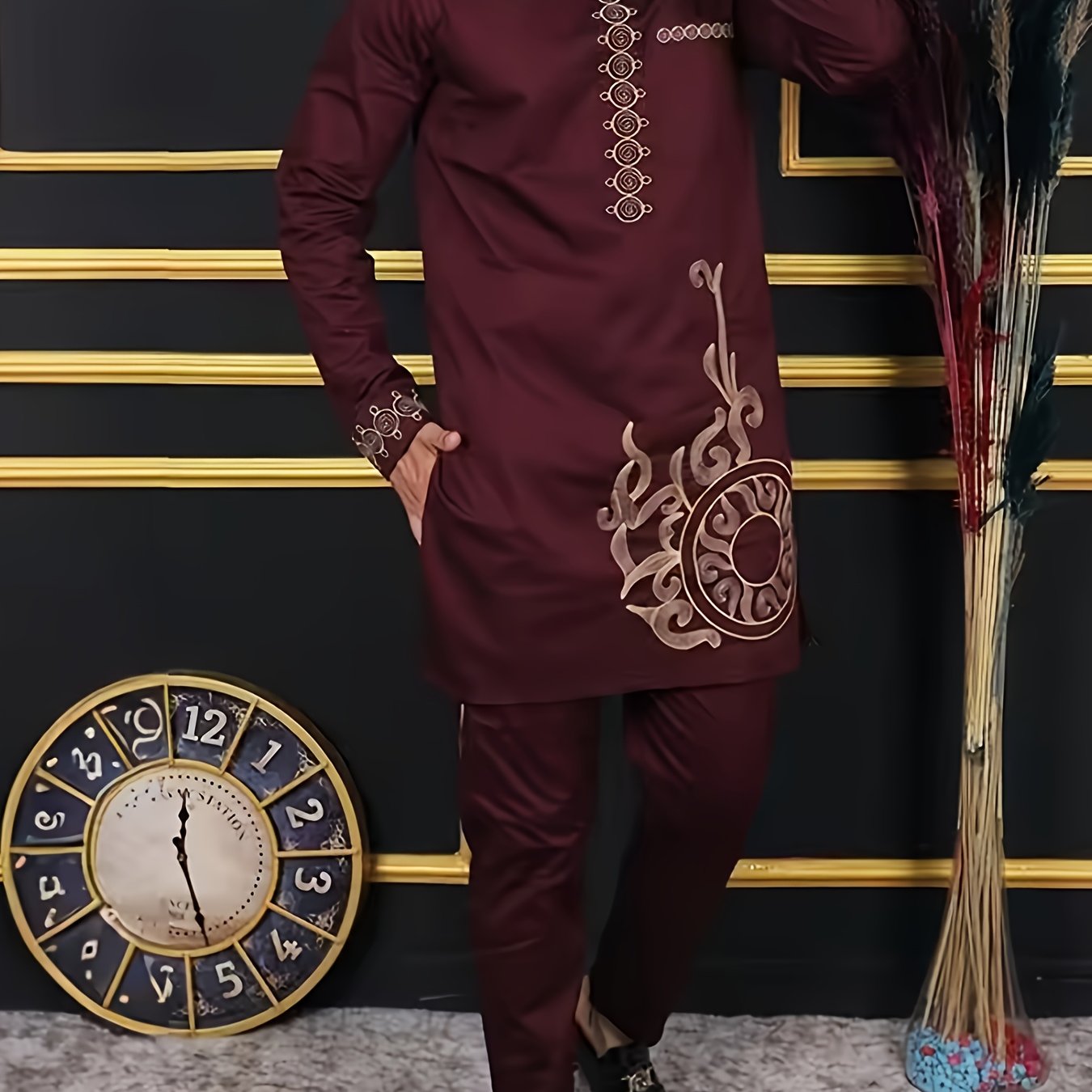Kenis Collection Men's African-Style 2-piece set