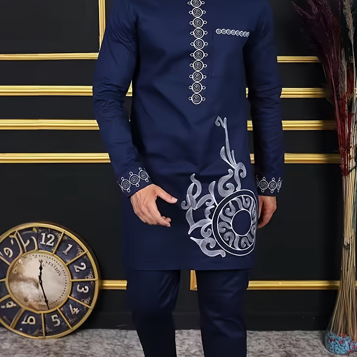 Kenis Collection Men's African-Style 2-piece set