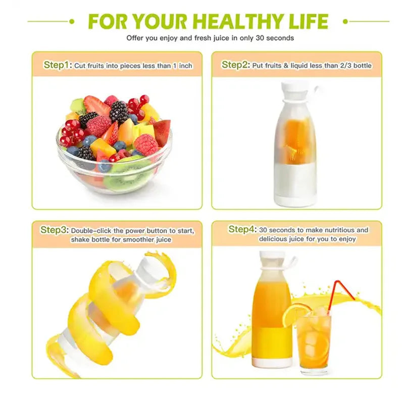 Portable Rechargeable Electric Juicer Blender