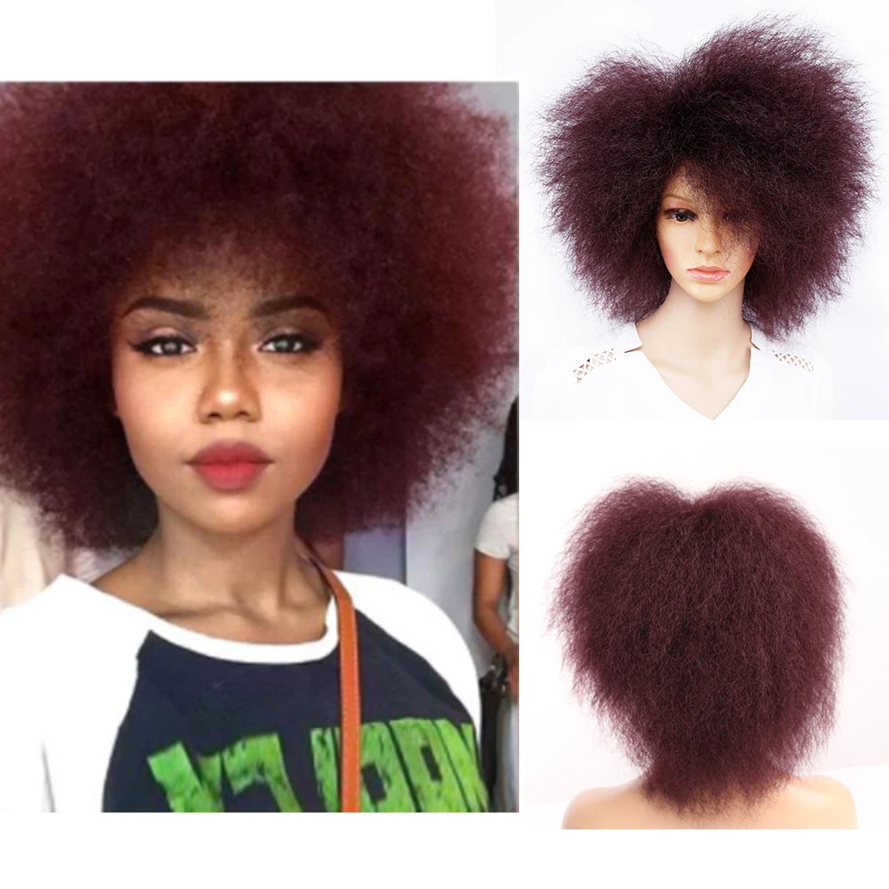 Short Synthetic Afro Wigs for Women