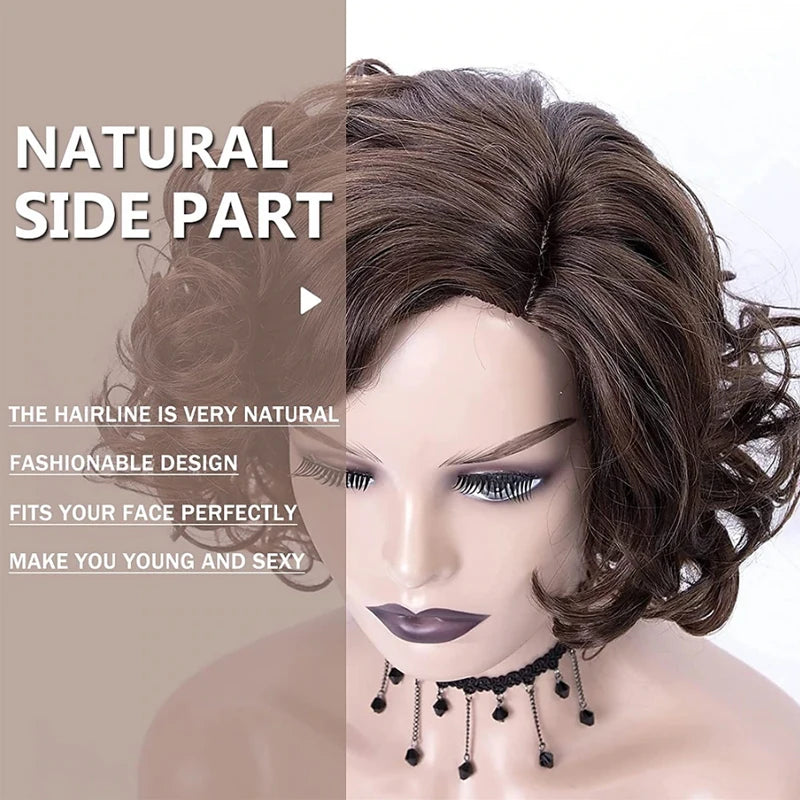 Short Burgundy Curly Wigs for Women