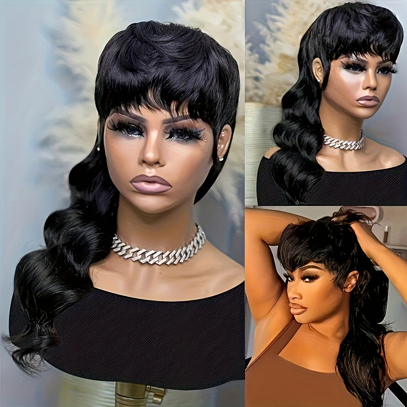 Long Synthetic Wavy Hair with Bangs