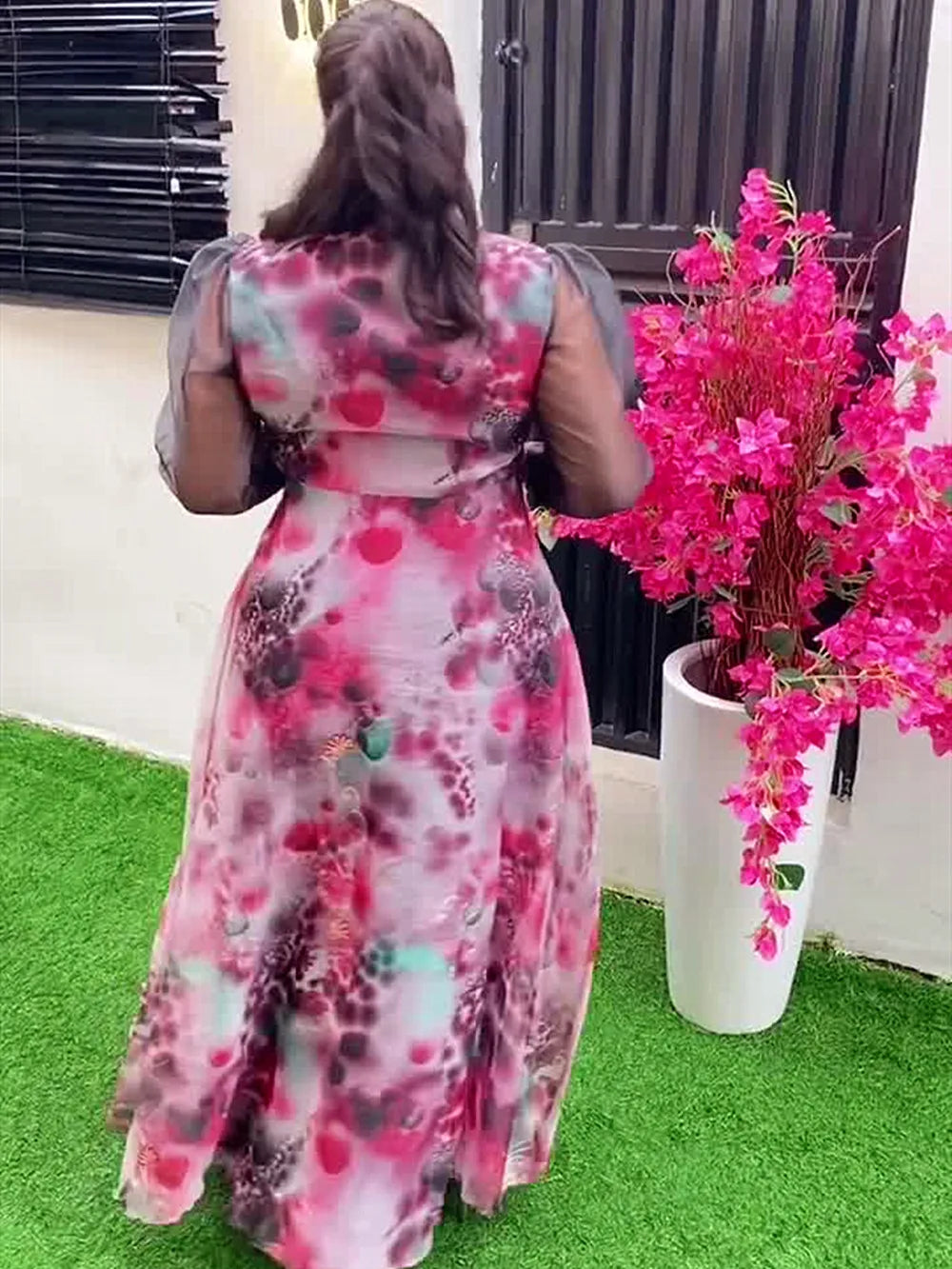 Plus Size African Ankara Wedding Dress