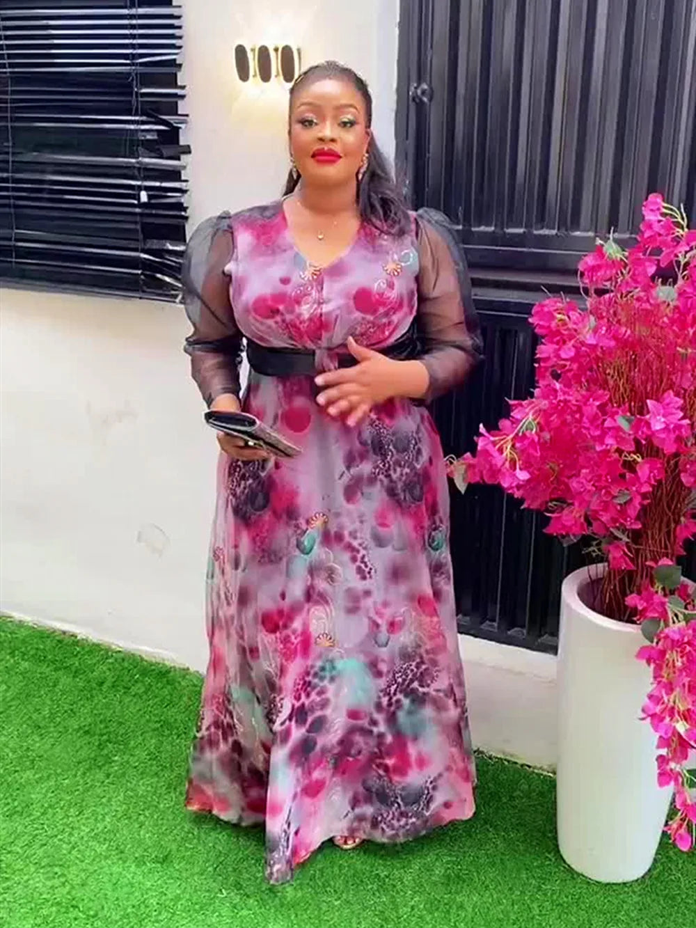 Plus Size African Ankara Wedding Dress