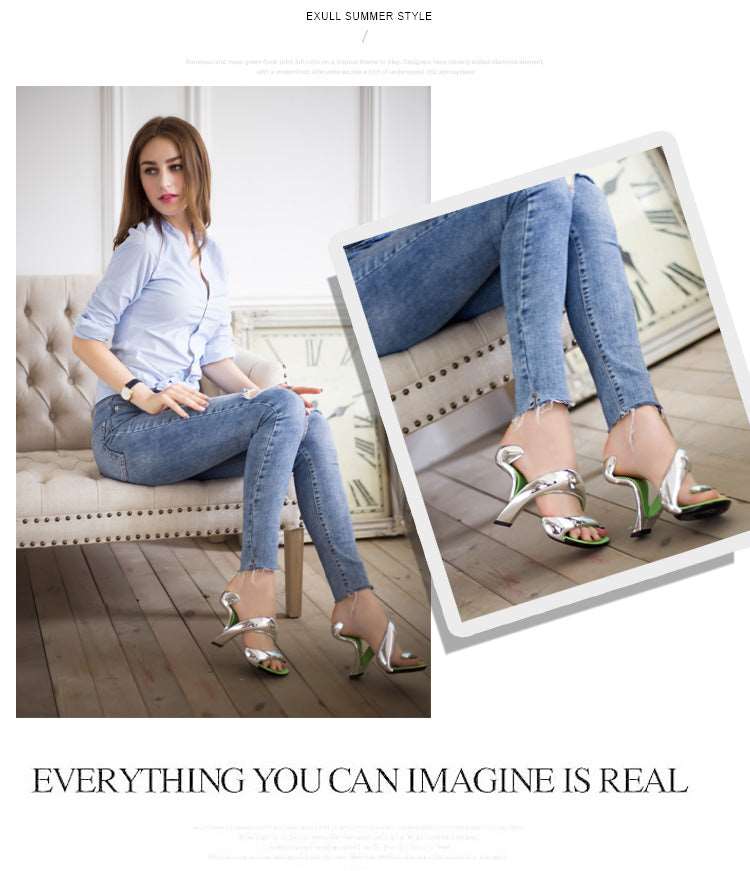 Airy S- Shaped Soleless High Heels Peep Toe Sandals Women Gladiator Fashion Summer Ladies Nightclub Sexy Shoes-women shoes-Free Item Online