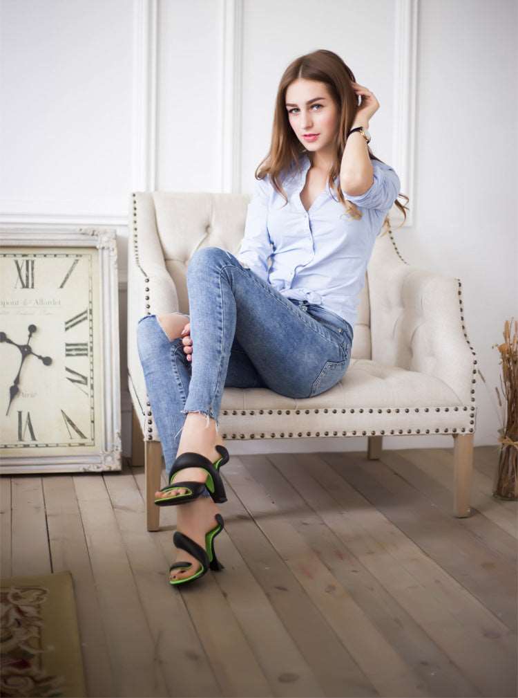 Airy S- Shaped Soleless High Heels Peep Toe Sandals Women Gladiator Fashion Summer Ladies Nightclub Sexy Shoes-women shoes-Free Item Online