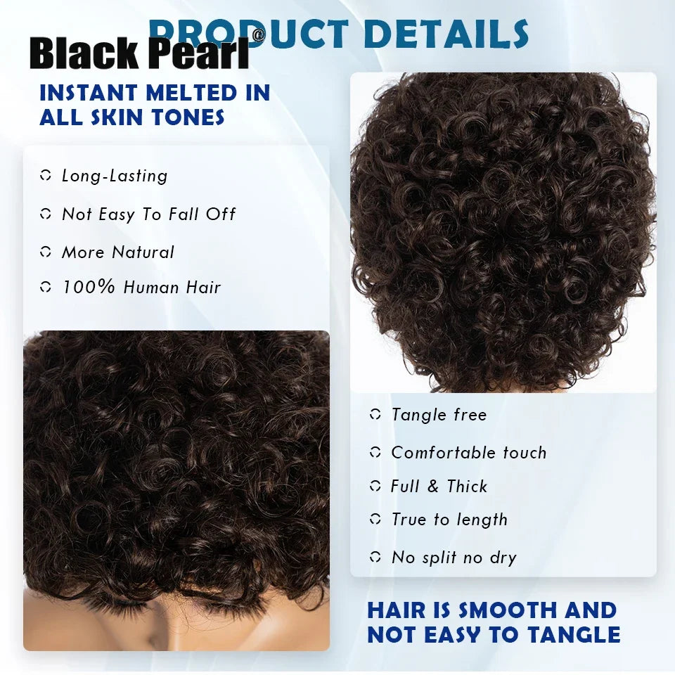 Afro Puff Pixie Bob Wig with Bangs