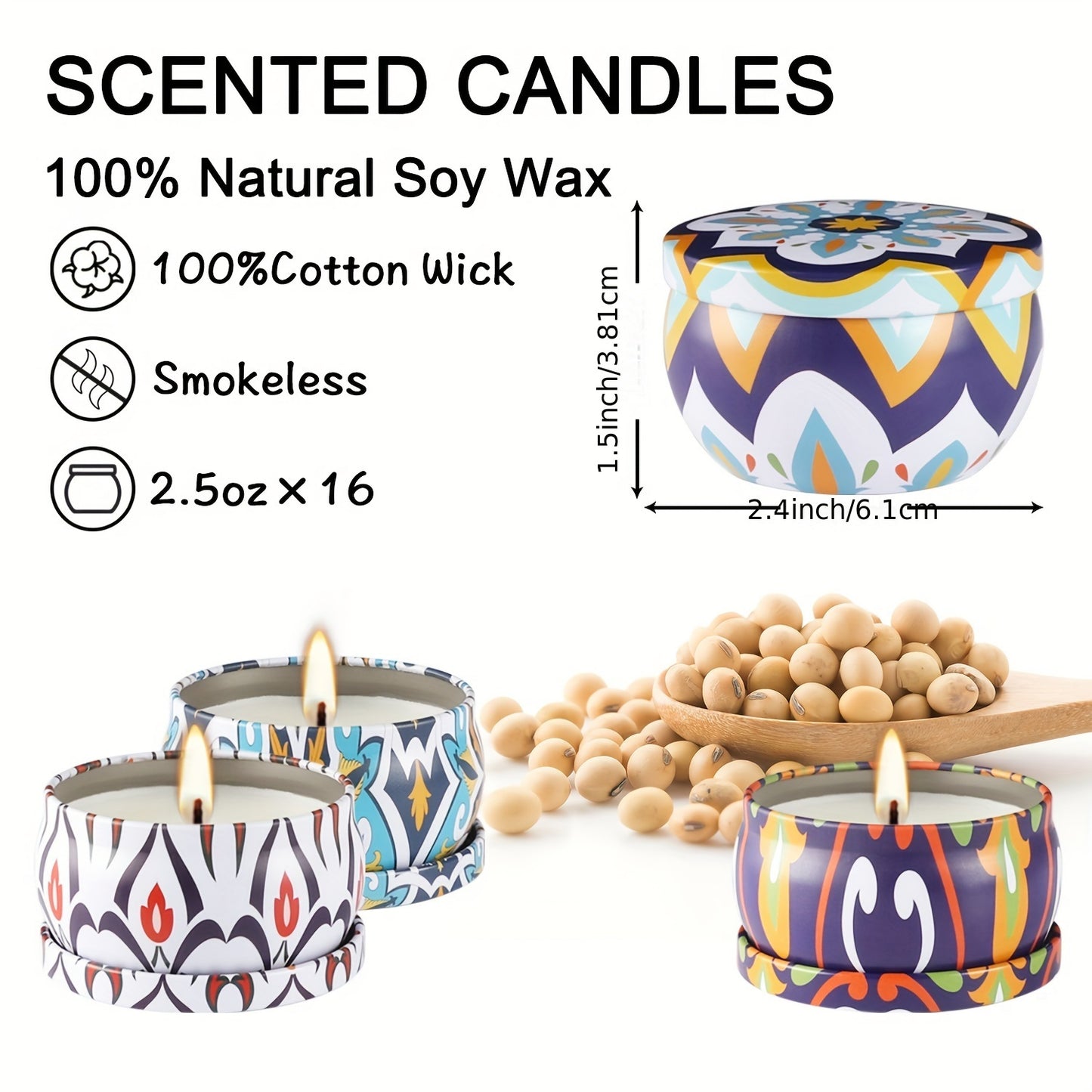 Victoria style Soy Wax Scented Candle Gift Set