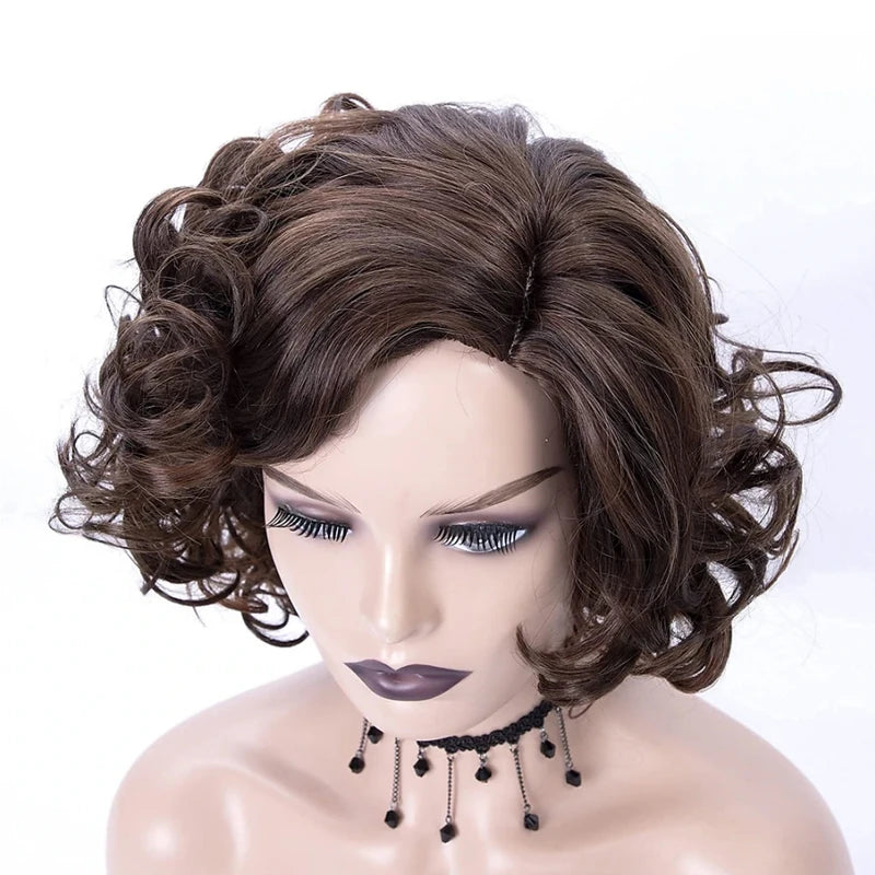Short Burgundy Curly Wigs for Women