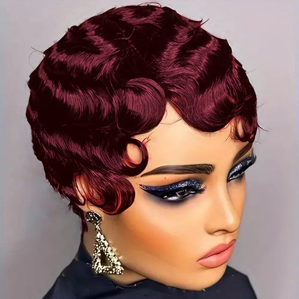 Short Finger Wave Wig for Women