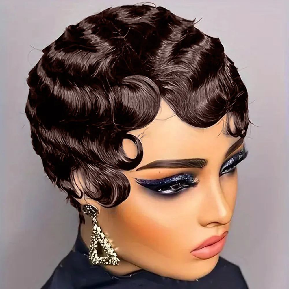 Short Finger Wave Wig for Women