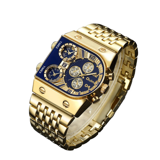 Men's Square Gold Quartz Watch