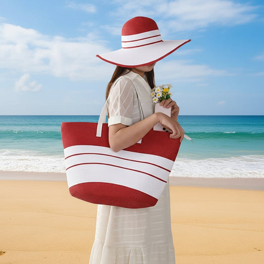 Summer Travel Set: Straw Hat and Beach Bag