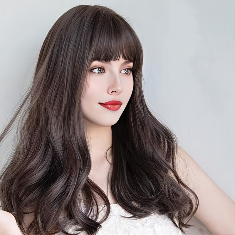 Women's Curly Wave Wig with Bangs