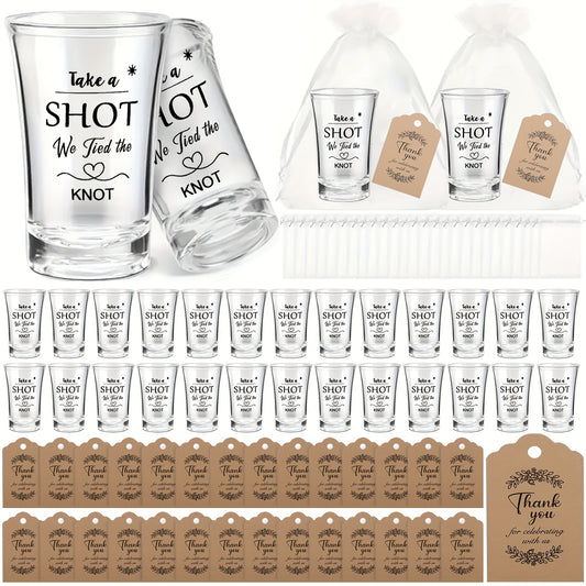Wedding Favors -30 sets Shot Glasses with Cards