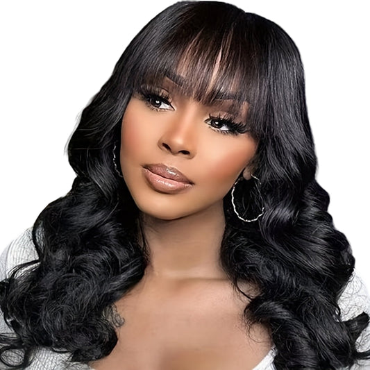 Women's Curly Wave Wig with Bangs