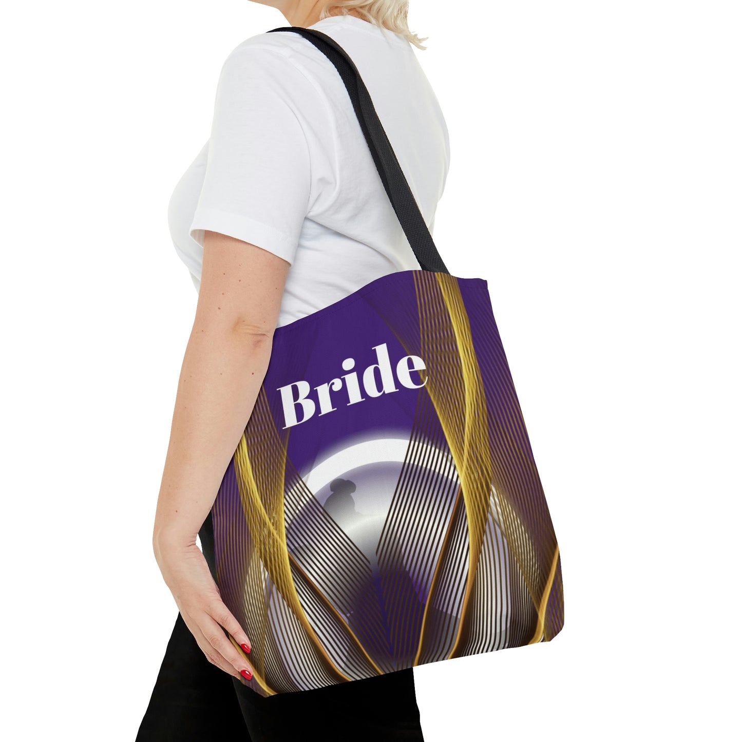Purple Bridal Tote | Custom Bridal Shower Gift Bag | Wedding Handbag | Gift For Bride | Beach Wedding Shoulder Bag