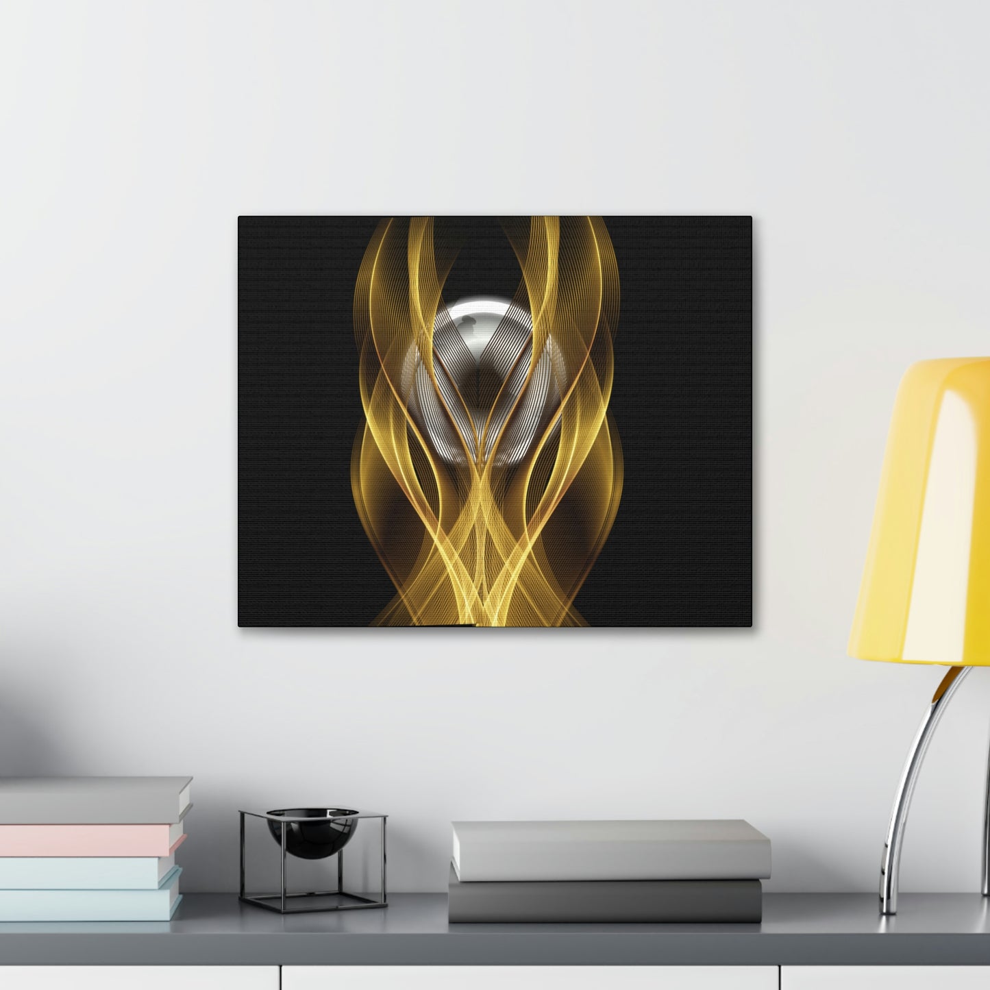 Home Decor Custom Wall ART | Canvas Frame Gold and Black Print | Painting Poster | Abstract Design | Modern Home Office Wall Frame | Firelin