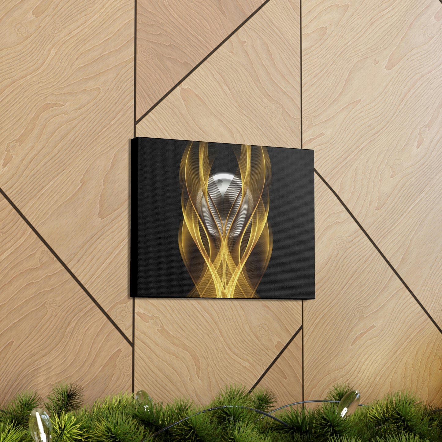 Home Decor Custom Wall ART | Canvas Frame Gold and Black Print | Painting Poster | Abstract Design | Modern Home Office Wall Frame | Firelin