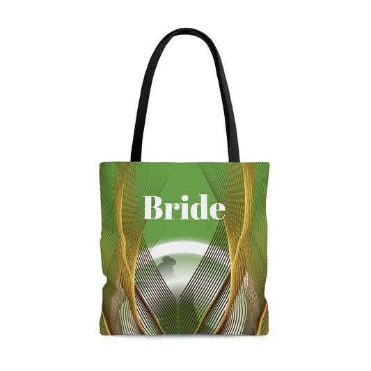 Green Bridal Tote | Custom Bridal Shower Gift Bag | Wedding Handbag | Gift For Bride | Beach Wedding Shoulder Bag