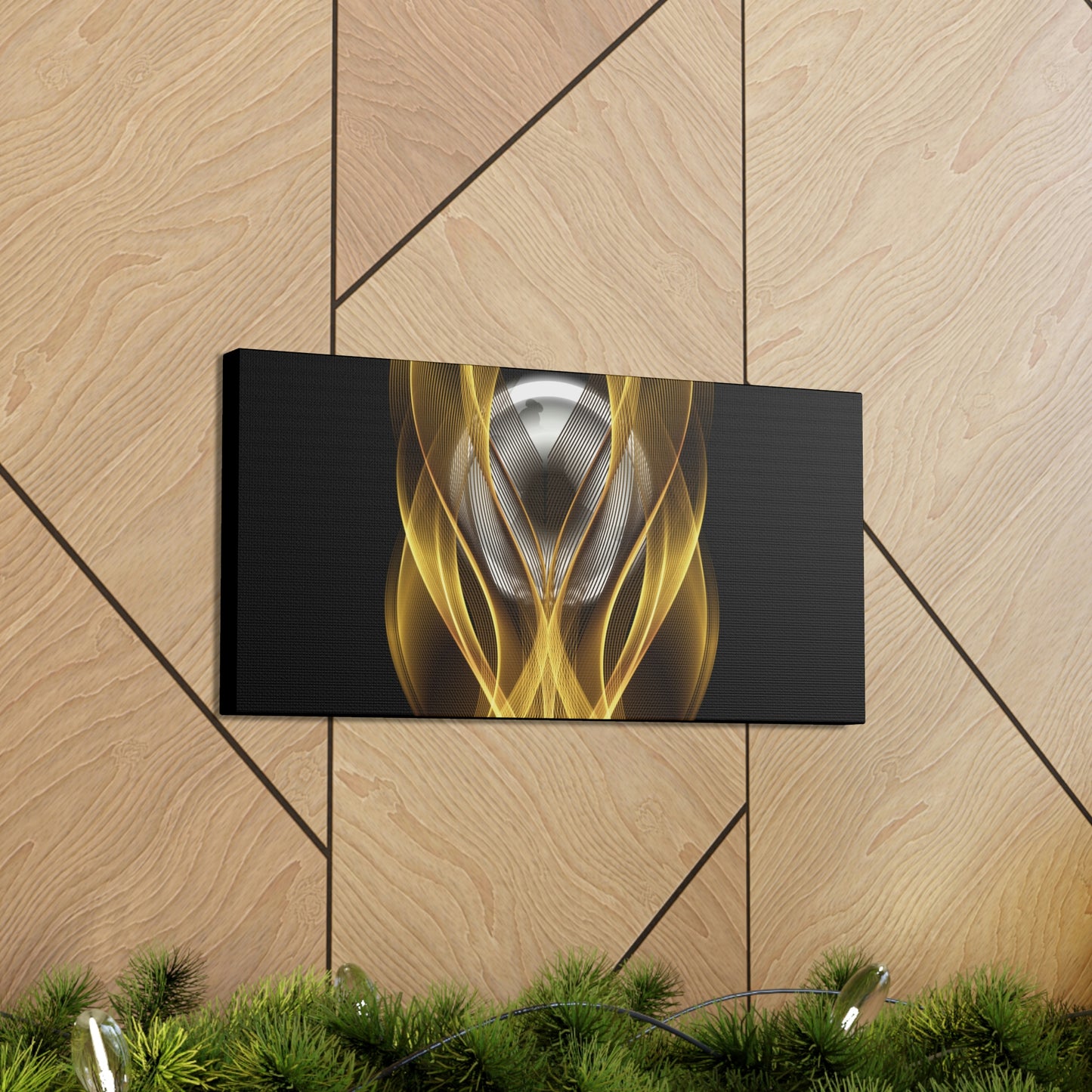 Home Decor Custom Wall ART | Canvas Frame Gold and Black Print | Painting Poster | Abstract Design | Modern Home Office Wall Frame | Firelin