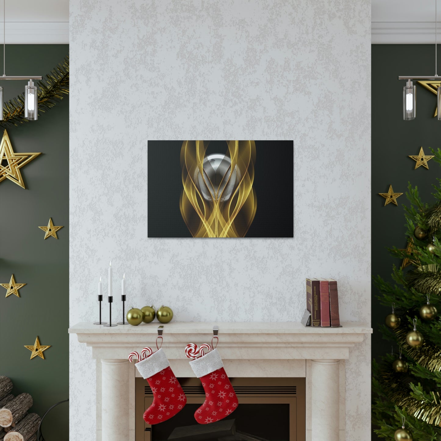 Home Decor Custom Wall ART | Canvas Frame Gold and Black Print | Painting Poster | Abstract Design | Modern Home Office Wall Frame | Firelin