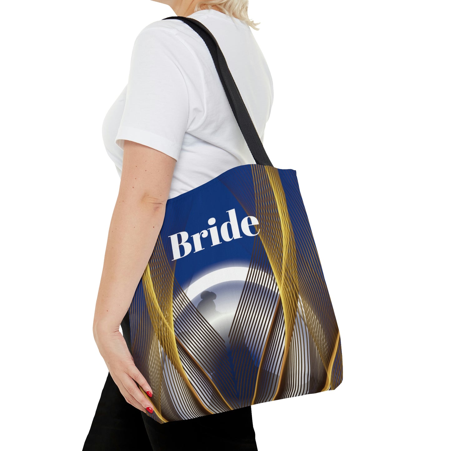 Custom Bride Tote | Blue Women Shoulder Bag | Practical Wedding Gift for Her | Bridal Shower Gift | Women Engagement | Bride to be