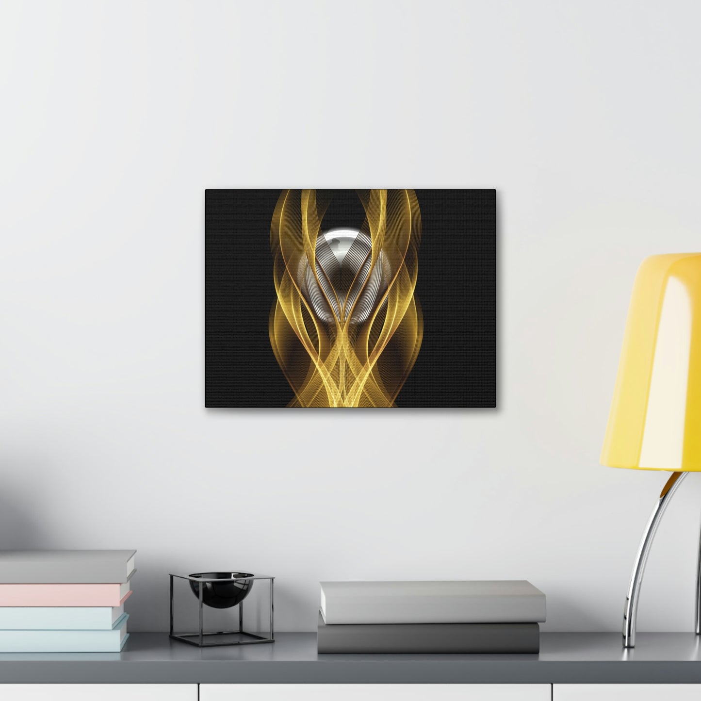 Home Decor Custom Wall ART | Canvas Frame Gold and Black Print | Painting Poster | Abstract Design | Modern Home Office Wall Frame | Firelin