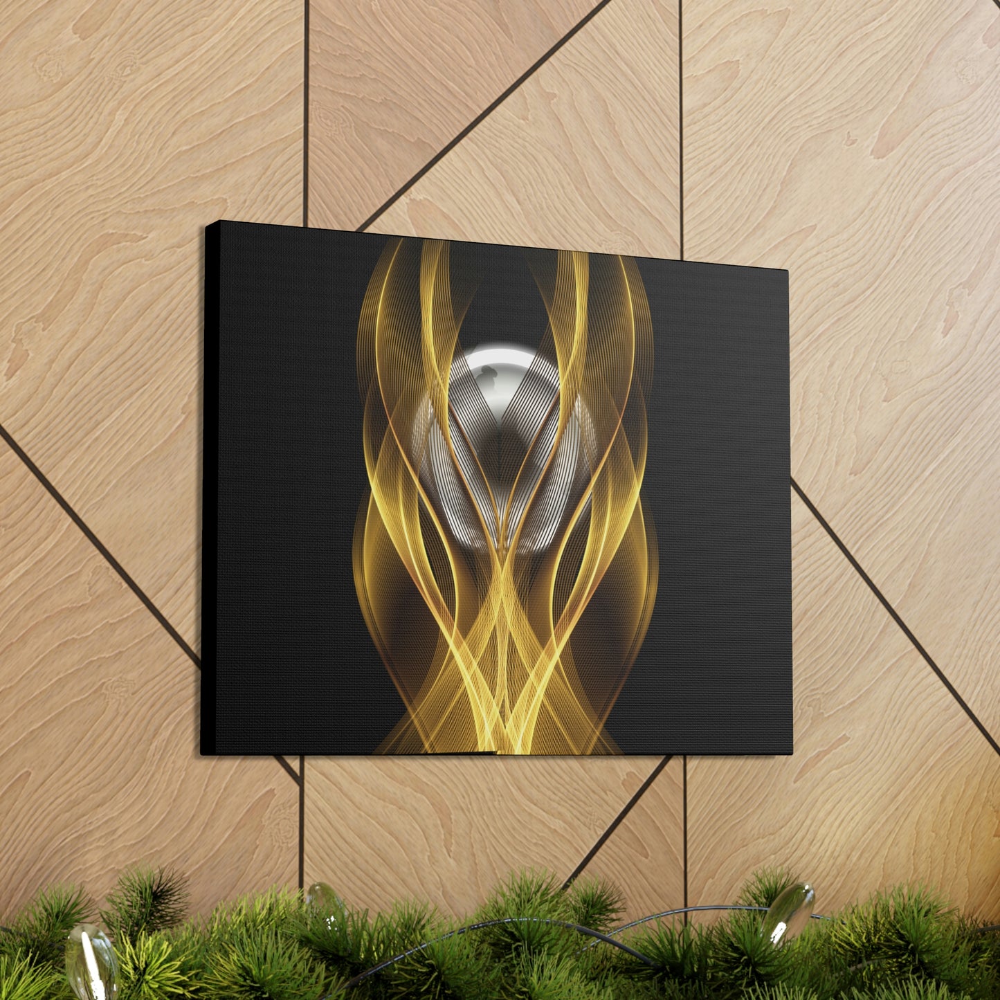 Home Decor Custom Wall ART | Canvas Frame Gold and Black Print | Painting Poster | Abstract Design | Modern Home Office Wall Frame | Firelin
