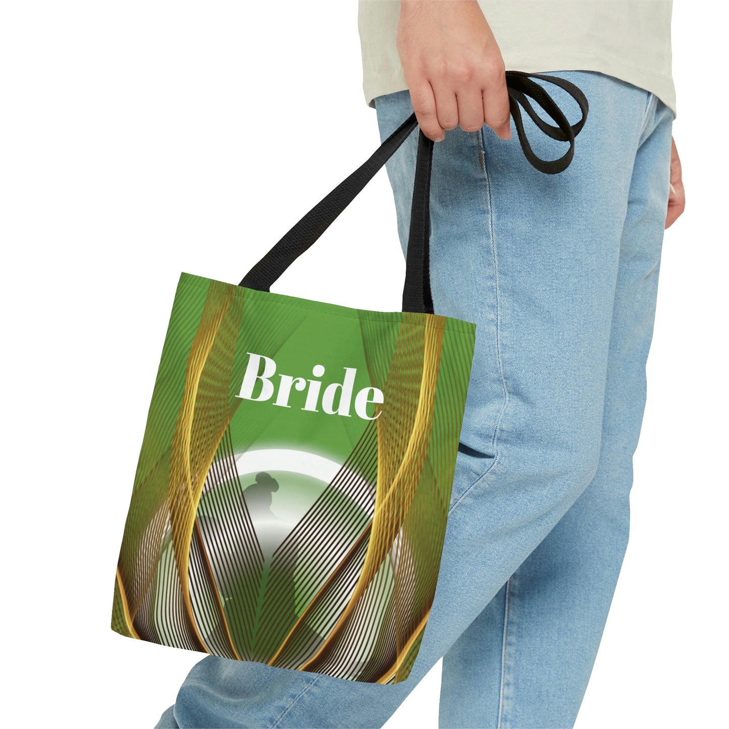 Green Bridal Tote | Custom Bridal Shower Gift Bag | Wedding Handbag | Gift For Bride | Beach Wedding Shoulder Bag