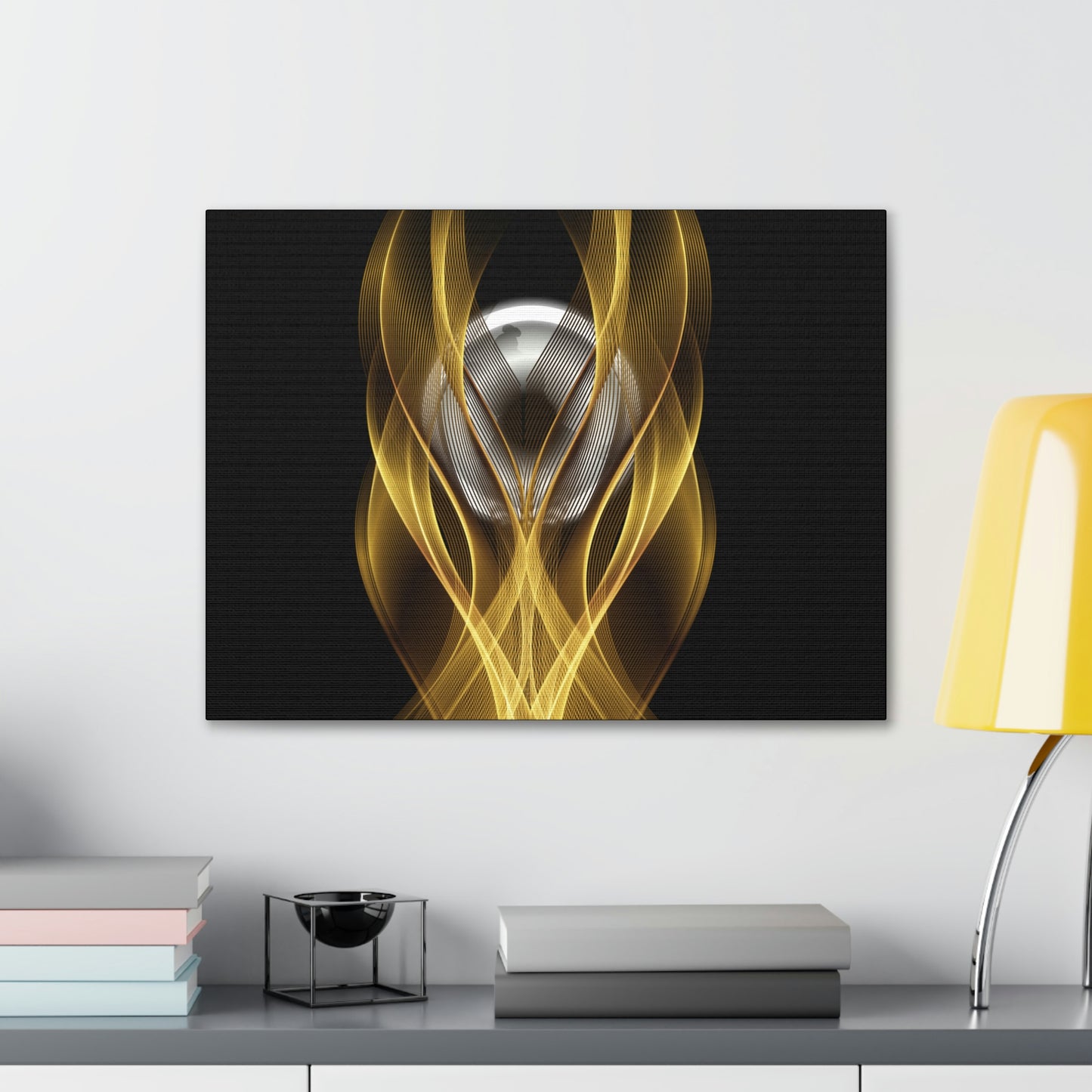 Home Decor Custom Wall ART | Canvas Frame Gold and Black Print | Painting Poster | Abstract Design | Modern Home Office Wall Frame | Firelin