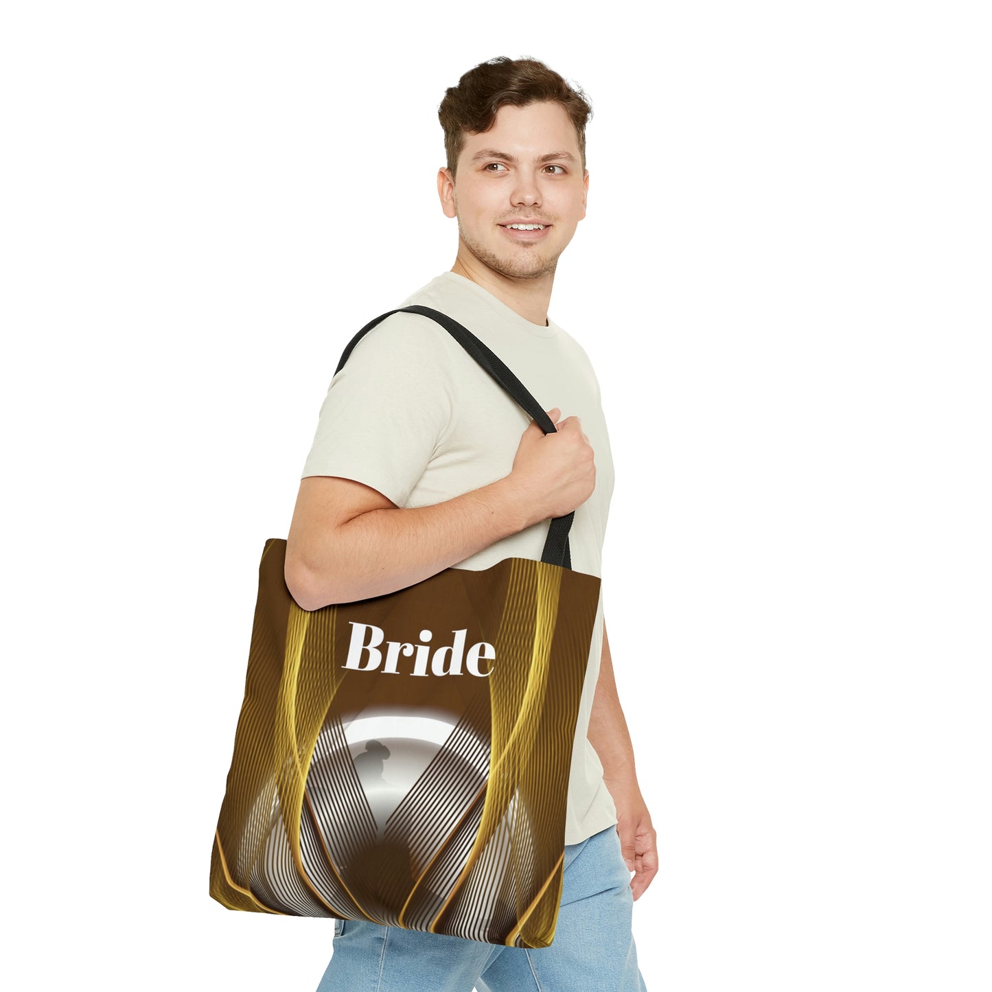 Bride Tote | Brown Pattern Women Shoulder Bag | Practical Wedding Gift for Her | Bridal Shower Gift | Women Engagement | Bride to be Handbag
