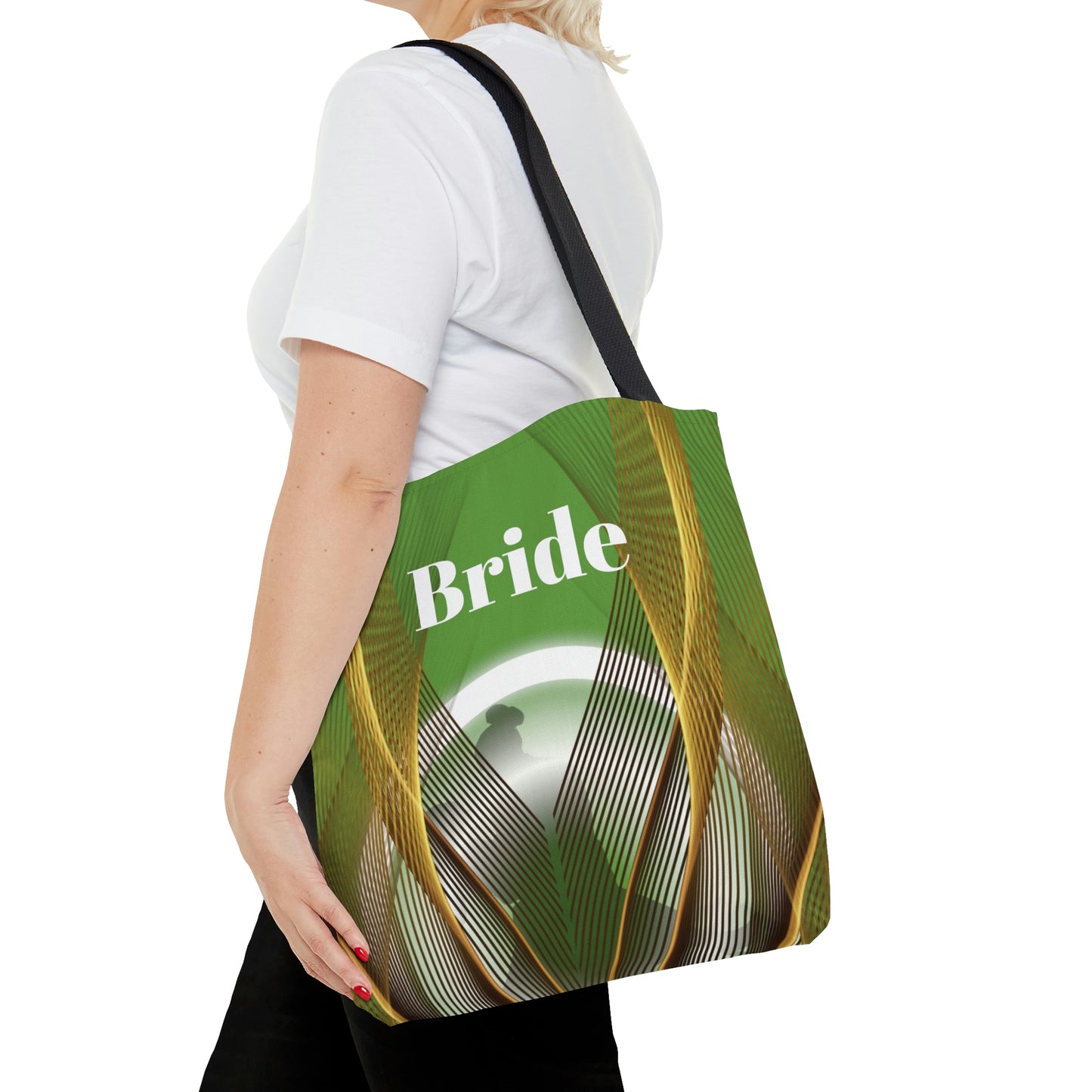 Green Bridal Tote | Custom Bridal Shower Gift Bag | Wedding Handbag | Gift For Bride | Beach Wedding Shoulder Bag