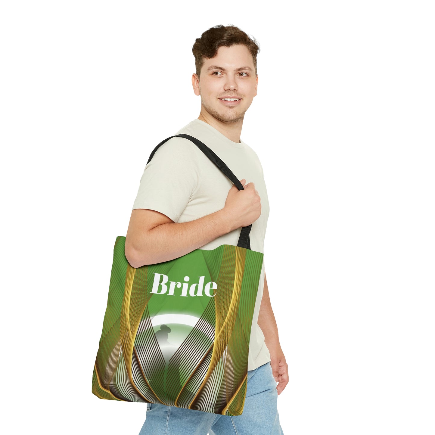 Green Bridal Tote | Custom Bridal Shower Gift Bag | Wedding Handbag | Gift For Bride | Beach Wedding Shoulder Bag