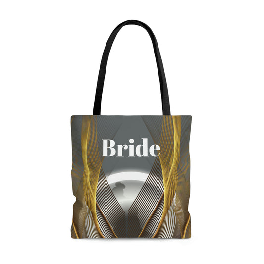 Bride Tote Bag | Grey Pattern Wedding Gift | Bridal Shower | Women Engagement Bride to be Handbag