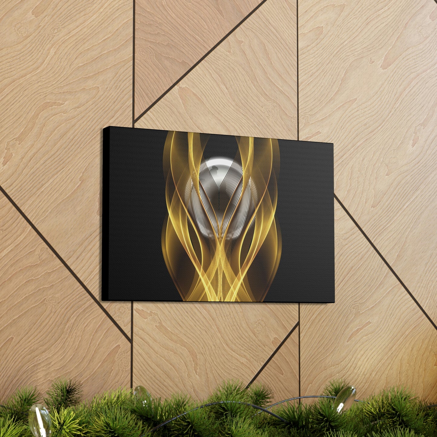 Home Decor Custom Wall ART | Canvas Frame Gold and Black Print | Painting Poster | Abstract Design | Modern Home Office Wall Frame | Firelin