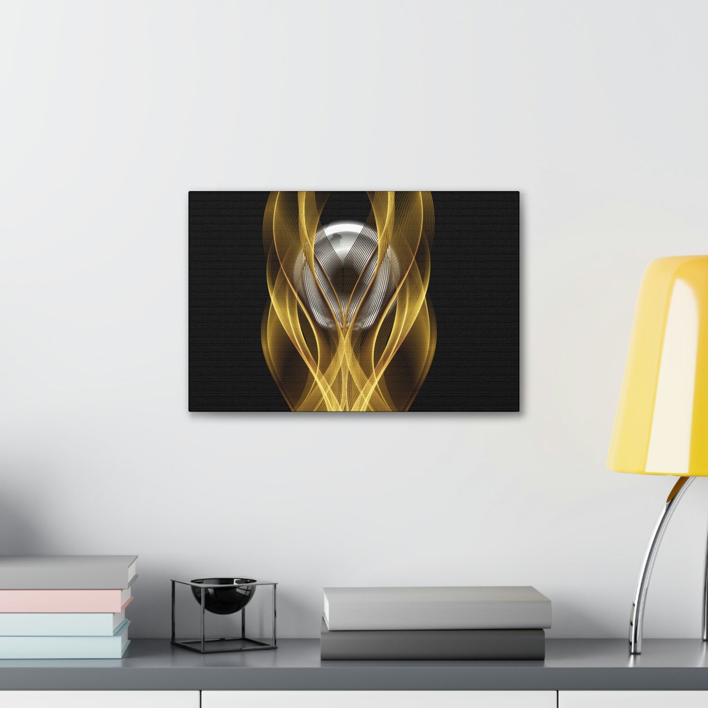 Home Decor Custom Wall ART | Canvas Frame Gold and Black Print | Painting Poster | Abstract Design | Modern Home Office Wall Frame | Firelin