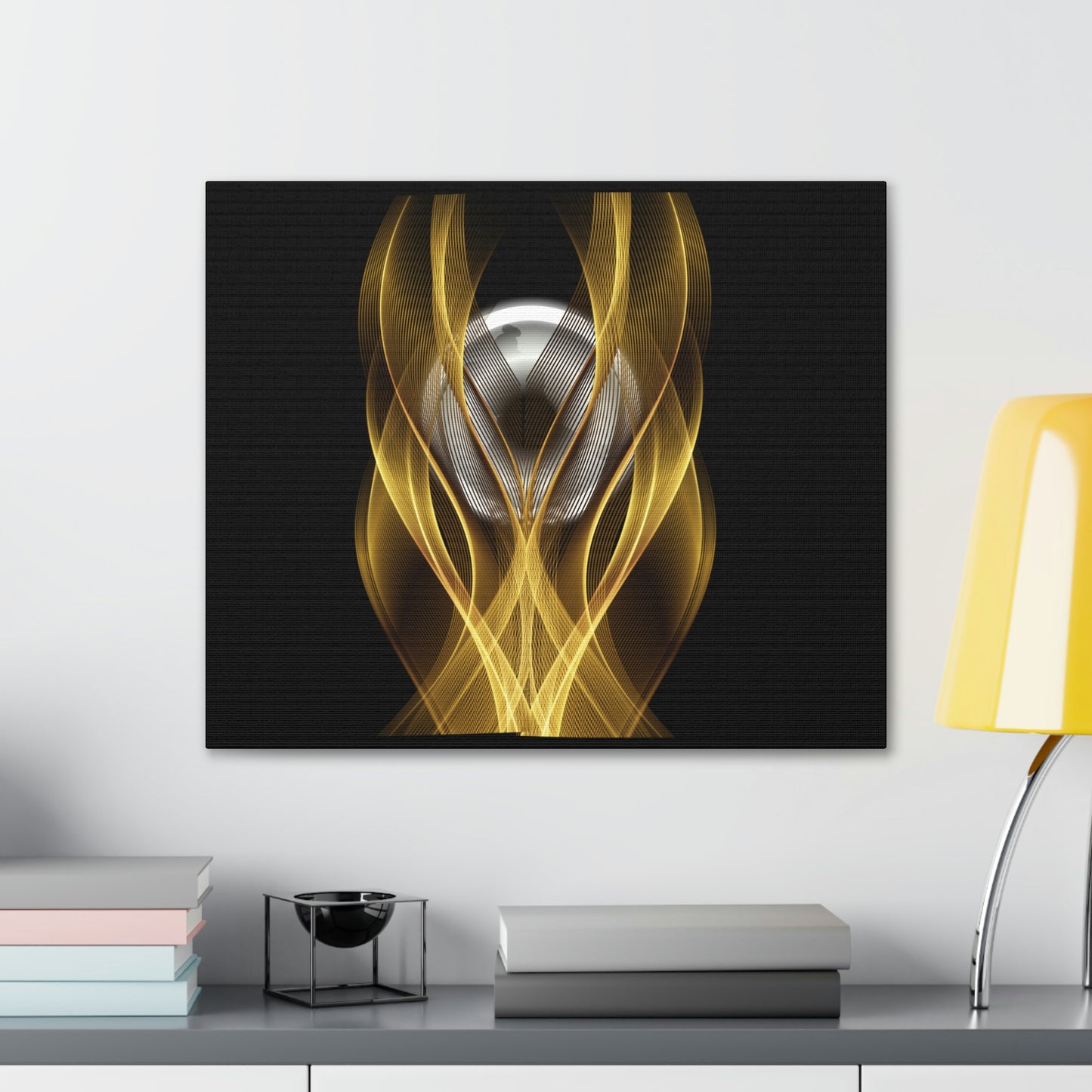 Home Decor Custom Wall ART | Canvas Frame Gold and Black Print | Painting Poster | Abstract Design | Modern Home Office Wall Frame | Firelin