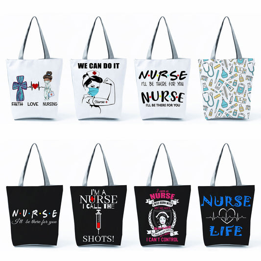 Handbag Customized Faith Love Nursing Nurse Letter Print Tote Shoulder Bag Portable