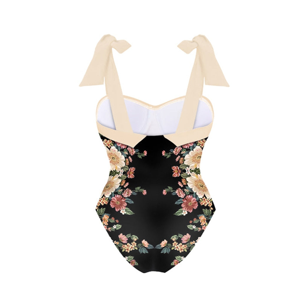 Chic One Piece Swimsuit and Coverup Slim Bikini High Beachwear