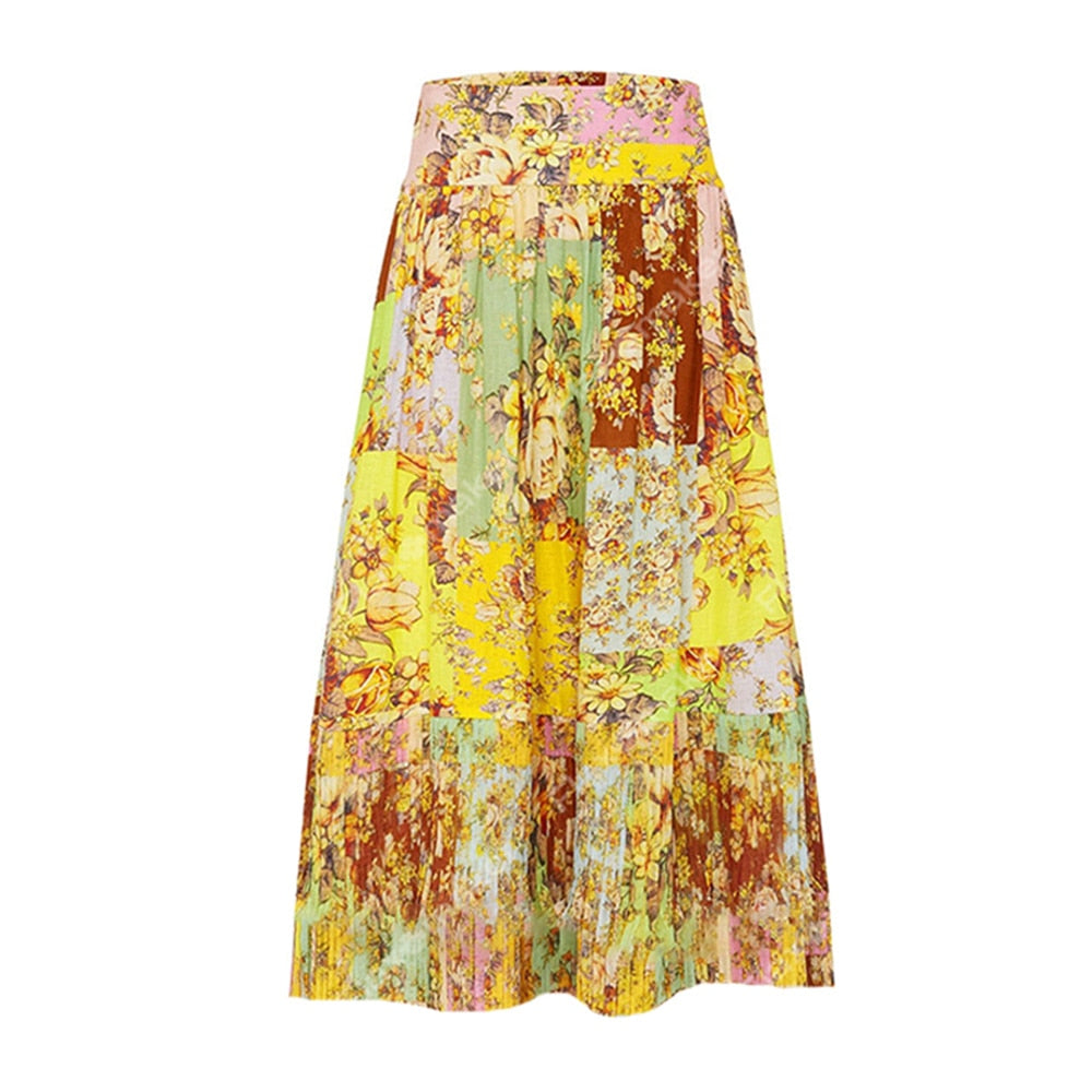 Swimsuit with Skirt Gold Asymmetrical Bathing Suit Summer Surf Wear