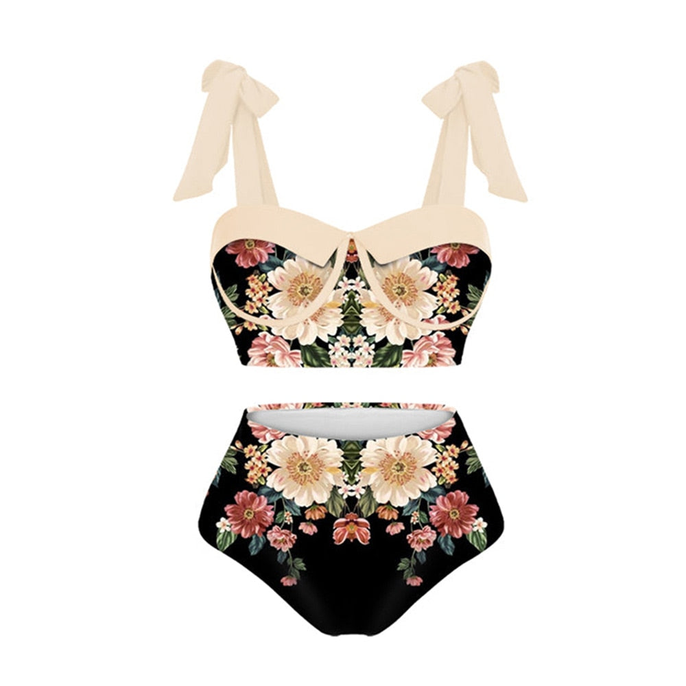 Chic One Piece Swimsuit and Coverup Slim Bikini High Beachwear