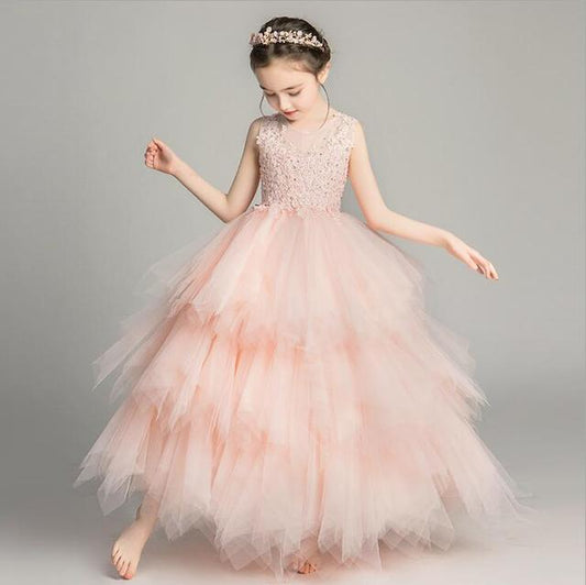 Elegant Formal Dress Girls Clothing Flower Girls Wedding Evening Clothes Kids Dresses for Girls Princess Party Long Gown 3-14yrs