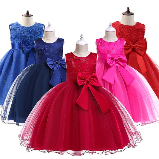 Girl Flower Princess Dress Children Summer Tutu Wedding Birthday Party Dresses For 5 8 10 Years Girls Kids Gown Costume Clothing