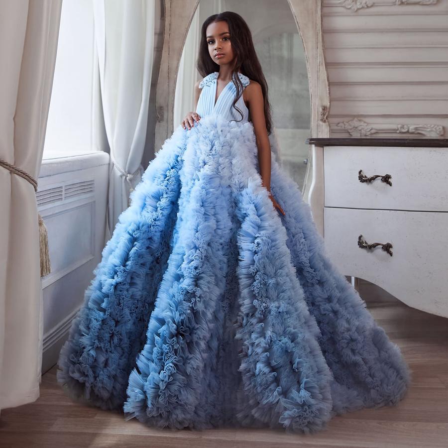 Gradient Ruffled Flower Girl Dresses For Wedding Backless V Neck Toddl Top Super Deals Gradient Ruffled Flower Girl Dresses For Wedding Backless V Neck Toddl Top Super Deals