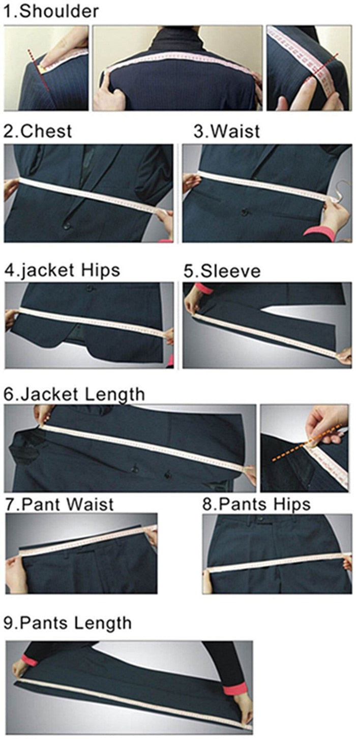 Suit Fashion Formal Business Slim Fit 3-Pieces Blazers Tuxedo Wedding Men Suits Groom Suit